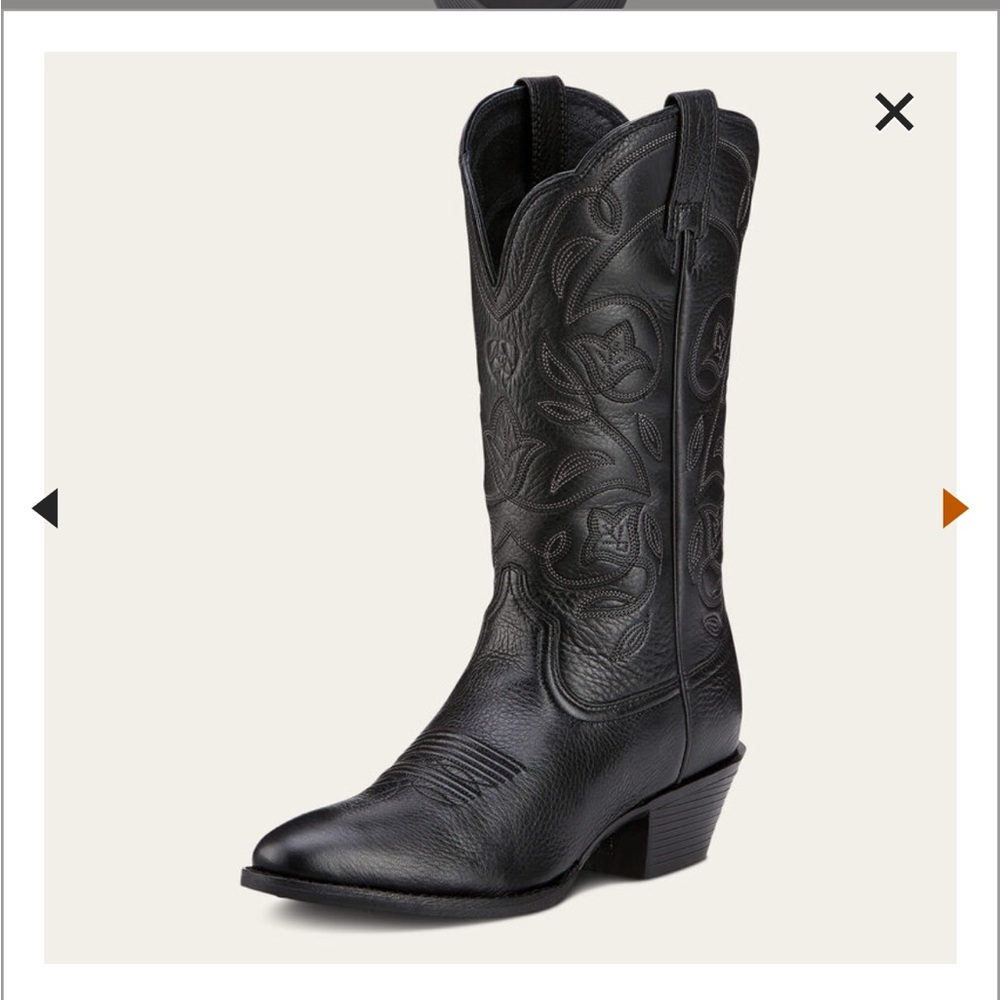 Ariat Heritage Black Embroidered Heeled Boots